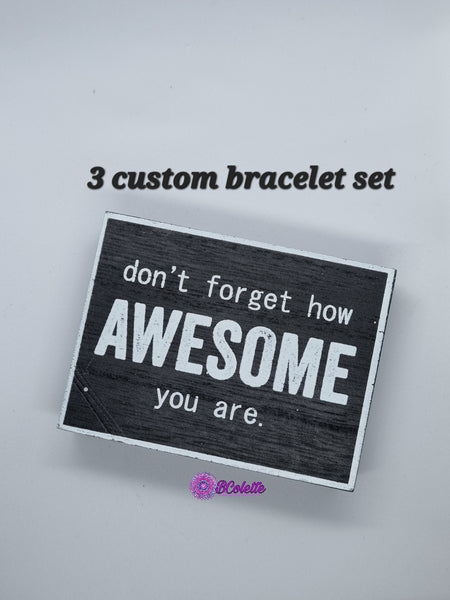 3 custom bracelet stack