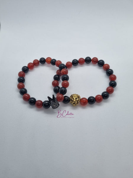 3 custom bracelet stack w/one charm