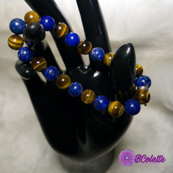 Tiger's Eye&Lapis Lazuli Energy bracelet #60