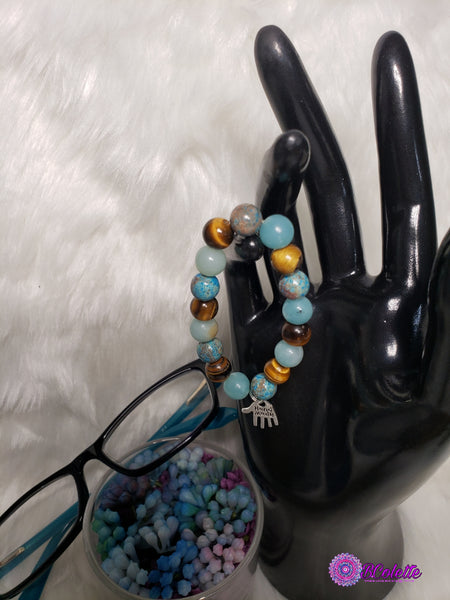 Tiger's Eye, Crazy Blue Lace Agate & Amazonite #100