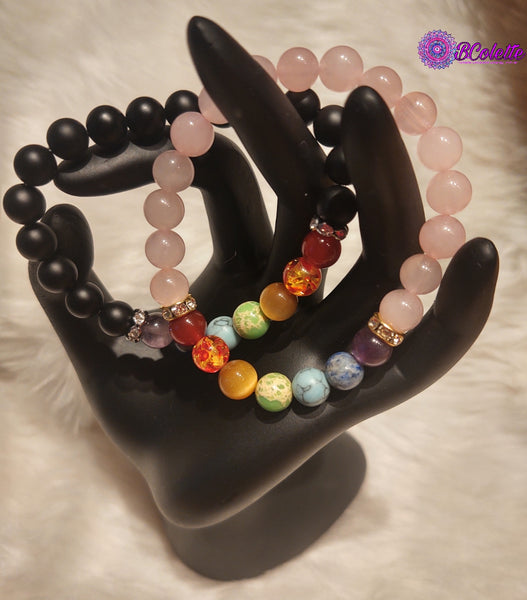 SINGLE CHAKRA BRACELET: *Matte Black Onyx Chakra Bracelet*